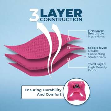 Voyager Step-In Air Dog Harness - All Weather Mesh, Reflective, No Pull Harness for Small, Medium Dogs, Cats - Secure with Hook & Loop Fastener, Buckle, Double D-Rings - Fuchsia, XXXS