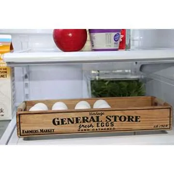 Liphontcta Wooden Egg Holder Crate Storage Box Rustic Farmhouse Decor for one Dozen (12) Garden Sculpture Outdoor Decoration