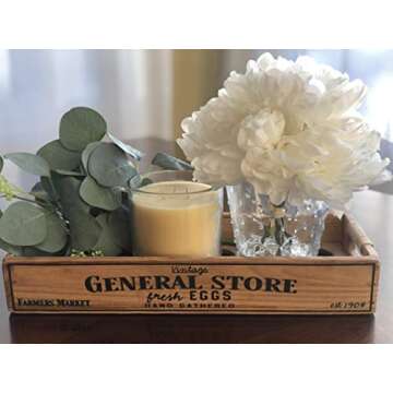 Liphontcta Wooden Egg Holder Crate Storage Box Rustic Farmhouse Decor for one Dozen (12) Garden Sculpture Outdoor Decoration