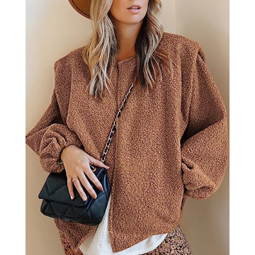 KIRUNDO Women's Sherpa Fleece Jacket - Stylish & Warm