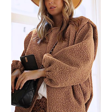 KIRUNDO Women's Sherpa Fleece Jacket - Stylish & Warm