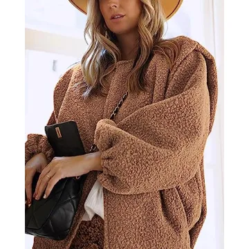 KIRUNDO Women's Sherpa Fleece Jacket - Stylish & Warm