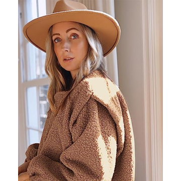 KIRUNDO Women's Sherpa Fleece Jacket - Stylish & Warm