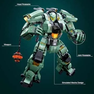 HIGH GODO Transforming Mech Robot Building Blocks Set,Destroy Warrior City Action Mech Model Building Kit, 542 Pieces Cool Robots Toys Gift for Adults and Kids Boys 6 7 8 10+