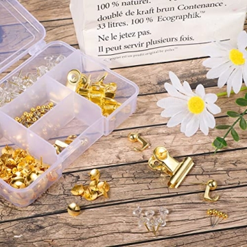 Elegant 310 Pcs Gold Decorative Push Pins Set