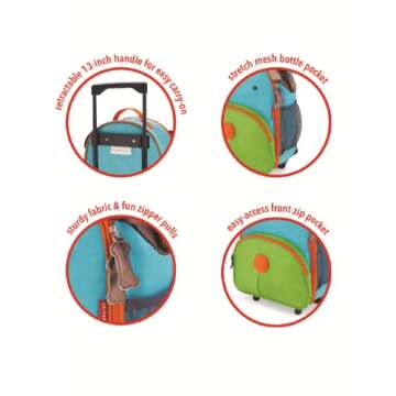 Skip Hop Zoo Dog Kids Luggage with Wheels for Travel