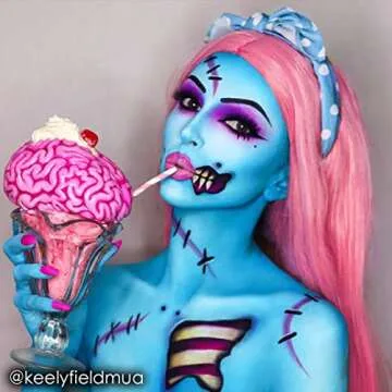 Mehron Makeup Paradise Makeup AQ Refill Size | Stage & Screen Performance, Face & Body Painting, Beauty, Cosplay, and Halloween | Water Activated Face Paint, Body Paint .25 oz (7 ml) (LIGHT BLUE)