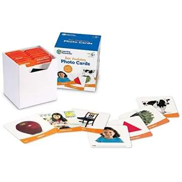 Learning Resources Basic Vocabulary Photo Cards, Vocabulary/Phonics Learning, Educational Games for Kids, 156 Cards, Ages 5+