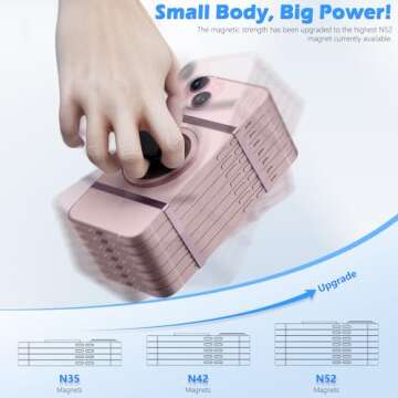 imluckies Magnetic Base Compatible with PopSocket Phone Grips and MagSafe iPhone Series Case, Removable Kindle/Phone Holder Base, Thin & Light Portable Plate, Matte Pink