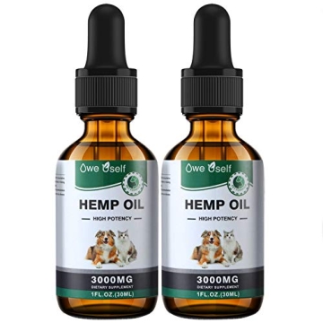 Owe Uself 2Pack 3000mg Hemp Oil for Dogs - Separation Anxiety, Joint Pain, Stress Relief, Arthritis,...