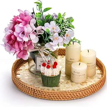 Elegant Frcctre Rattan Serving Tray Set - 2 Sizes