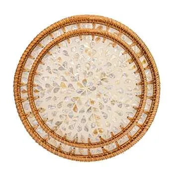 Elegant Frcctre Rattan Serving Tray Set - 2 Sizes