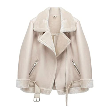 LY VAREY LIN Women's Faux Shearling Moto Jacket - Stylish and Cozy Winter Layer