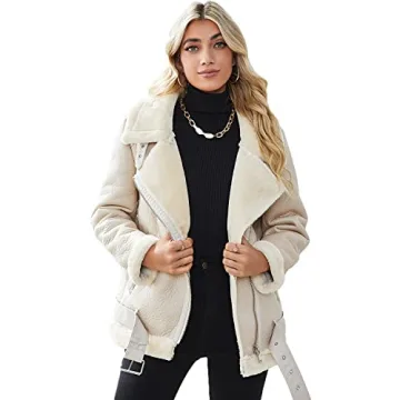 LY VAREY LIN Women's Stylish Faux Shearling Jacket for Winter