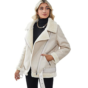 LY VAREY LIN Women's Stylish Faux Shearling Jacket for Winter
