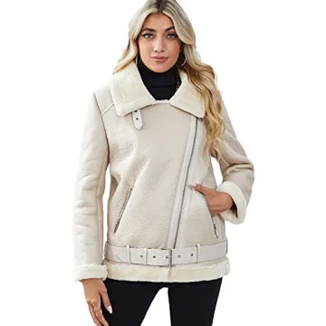 LY VAREY LIN Women's Stylish Faux Shearling Jacket for Winter