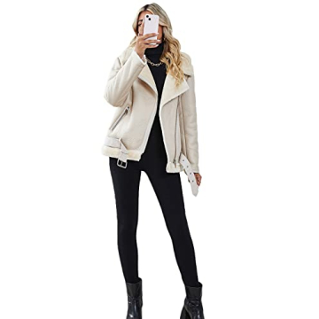LY VAREY LIN Women's Stylish Faux Shearling Jacket for Winter