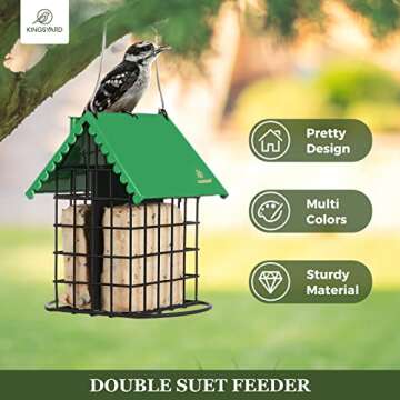 Kingsyard Double Suet Bird Feeder - Easy Fill, All-Metal, Weatherproof