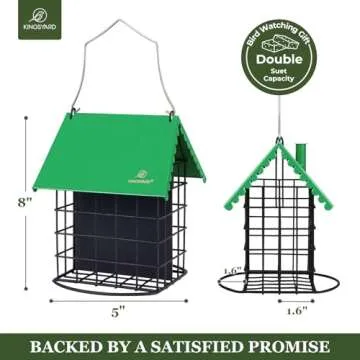 Durable All-Metal Suet Bird Feeder with Weatherproof Roof