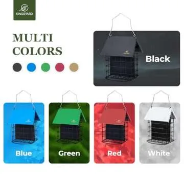 Durable All-Metal Suet Bird Feeder with Weatherproof Roof