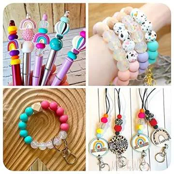 Beadthoven 20pcs Easter Confetti Silicone Beads, 15mm Glitter Assorted Silicone Beads for Keychain Making Colorful Dots Rubber Silicone Beads for DIY Pens Lanyard Bracelet Jewelry Making Halloween