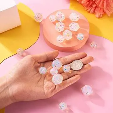 Beadthoven 20pcs Easter Confetti Silicone Beads, 15mm Glitter Assorted Silicone Beads for Keychain Making Colorful Dots Rubber Silicone Beads for DIY Pens Lanyard Bracelet Jewelry Making Halloween