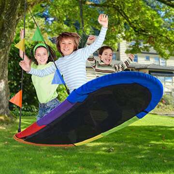 Sorbus 66" Saucer Swing for Kids- 330lbs Big Oval Platform Swing- Tree Glider Therapy Swing for Kids...