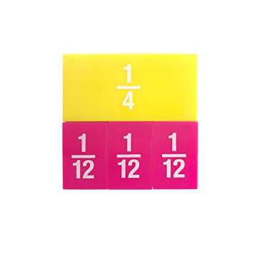 EAI Education Fraction Tiles with Tray: Numbered - Set of 51