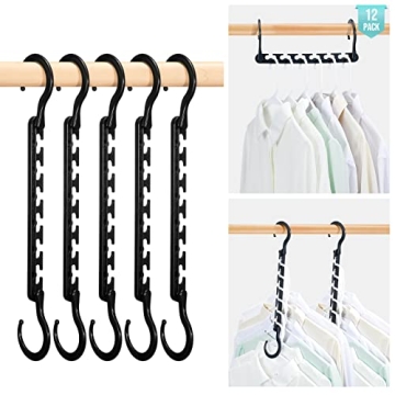 HOUSE DAY Sturdy Plastic Space Saving Hangers 12 Pack for Closet Organization and Storage