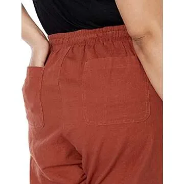 Amazon Essentials Women's Linen Blend Wide Leg Pant in Plus Size