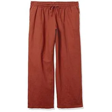 Amazon Essentials Women's Linen Blend Wide Leg Pant in Plus Size