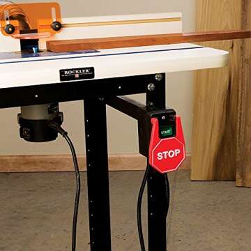 Rockler Safety Power Tool Switch - Heavy-duty 15 Amp Power Switch -"Stop Paddle" to Quickly Shut off...