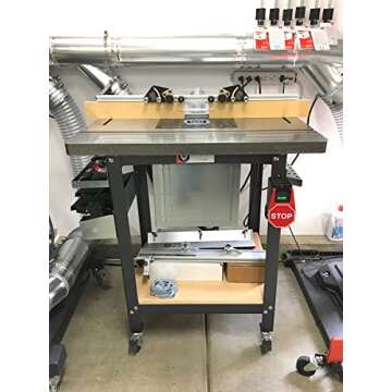 Rockler Safety Power Tool Switch - Heavy-duty 15 Amp Power Switch -"Stop Paddle" to Quickly Shut off Power - Safety Switch for Router Tables or Workbench - Router Table Accessories