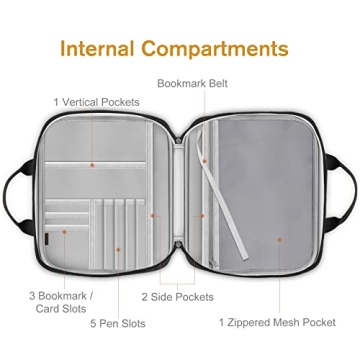 FINPAC Extra Large Bible Cover, Carrying Book Case Church Bag Bible Protective with Detachable Shoulder Strap & Zippered Pocket, Gift for Men Women, Black & Brown