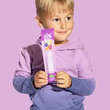 Sweet Nothings, Banana Berry, USDA Organic Kids' Squeezable Super Fruit Smoothie Freezie Popsicle Pops, Value Pack of 24 - Dye-Free, No Added Sugar, Dairy-Free, Vegan, Healthy Organic Fruit Pops, Freeze & Enjoy