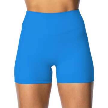 Sunzel Women's Invisible Butt Scrunch Shorts, High Waisted Biker Shorts, Gym Workout Yoga Running Sh...