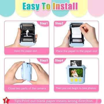 12 Rolls Instant Print Paper for Kids Instant Camera Print- Hikkon Thermal Print Refill Paper Rolls Photo Print HD Printing for Most Kids Camera(White)