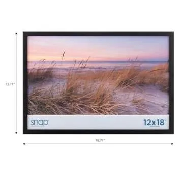Gallery Solutions - Size 12"x18" - Picture Frame - Black Design for Wall Mounting - Horizontal Wall Mount - Poster Frame - Lightweight Wall Frame