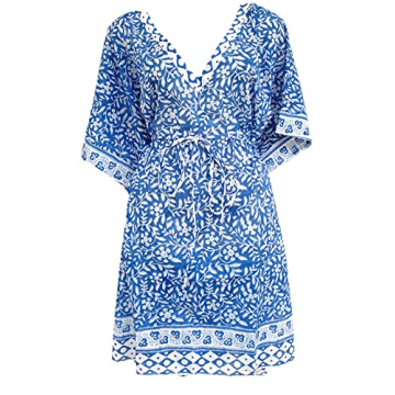 Rastogi Handicrafts 100% Cotton Hand Block Print Kaftan Women’s Apparel Fabric Print Swimsuit Cove...