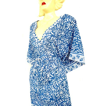 Rastogi Handicrafts 100% Cotton Hand Block Print Kaftan Women’s Apparel Fabric Print Swimsuit Cover-up Beach Kaftan 19