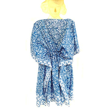 Rastogi Handicrafts 100% Cotton Hand Block Print Kaftan Women’s Apparel Fabric Print Swimsuit Cover-up Beach Kaftan 19
