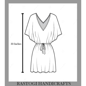 Rastogi Handicrafts 100% Cotton Hand Block Print Kaftan Women’s Apparel Fabric Print Swimsuit Cover-up Beach Kaftan 19