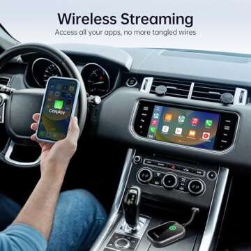 Wireless CarPlay Adapter, Converts Wired to Wireless CarPlay Dongle for Apple iPhone, Plug & Play Au...