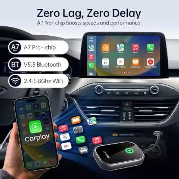 Wireless CarPlay Adapter, Converts Wired to Wireless CarPlay Dongle for Apple iPhone, Plug & Play Auto Connect Zero Latency fits for Cars from 2015 & iOS 10+ Pearl Gray