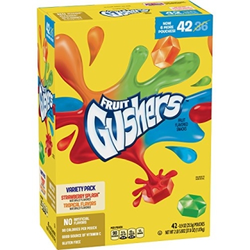 Betty Crocker Fruit Gushers, Strawberry Splash & Tropical Flavor, Pack of 42