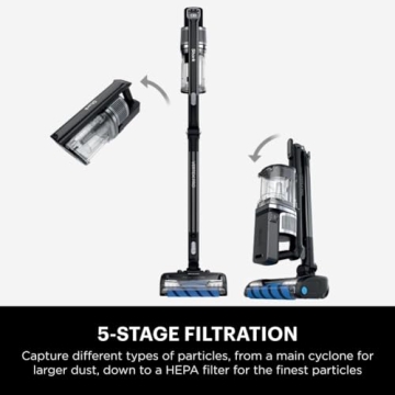 Shark IZ682H Vertex Pro Lightweight Cordless Stick Vacuum with DuoClean PowerFins, Black/Silver