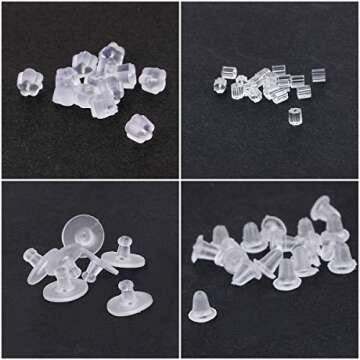 Earring Backs 10 Styles Earring Accessories Safety Bullet Earring Clutch Hypoallergenic 1040 Pieces ...