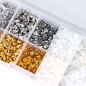 10 Styles Earring Backs 1040-Piece Set for All Earrings