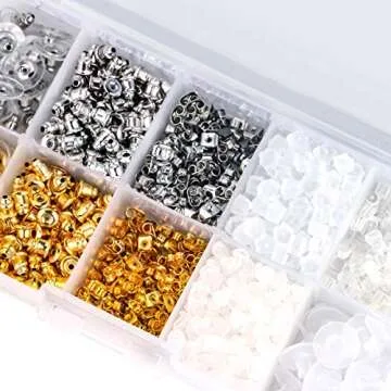 10 Styles Earring Backs 1040-Piece Set for All Earrings