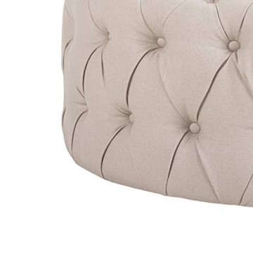 SAFAVIEH Mercer Taupe Tufted Ottoman - Stylish Durable Furniture